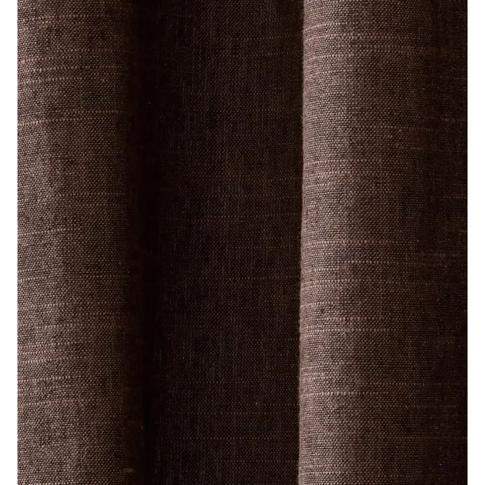 $399 Pottery Barn EMERY Linen Blackout Curtain | Expresso Brown, 50x120